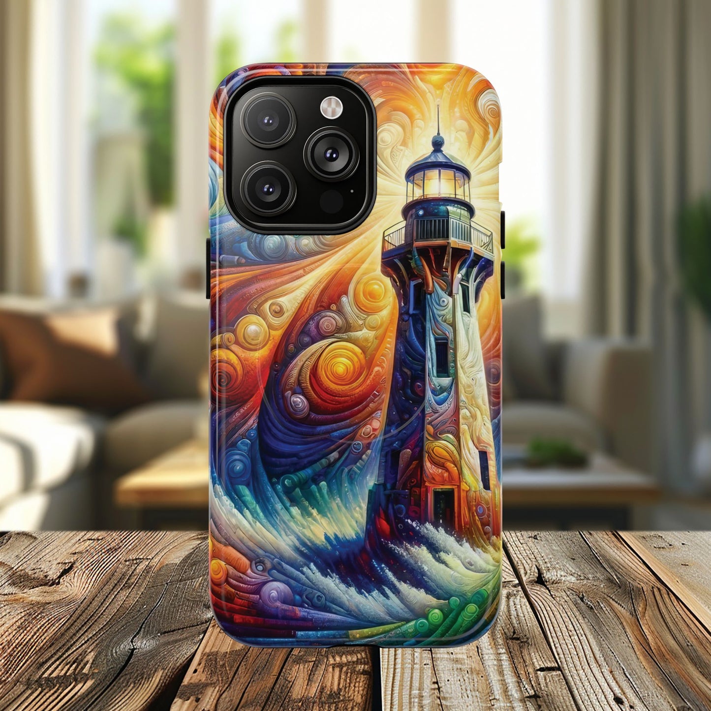 Vibrant Lighthouse Magnetic iPhone Case, Durable Protection for Everyday Adventure, Gift for Nature Lovers, Colorful iPhone Cover