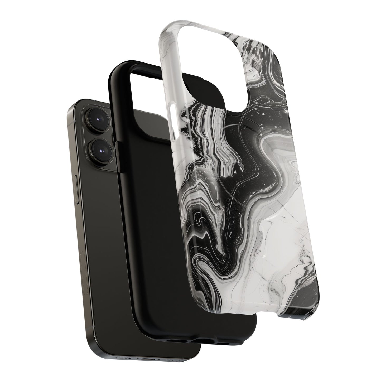 Black Marble Magnetic iPhone Case for Tough Protection, Stylish iPhone Mobile Accessory, Fashionable Gift, Unique Marble iPhone Design, Durable Smartphone Cover