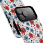 Patriotic Floral Dreams Tough Magnetic iPhone Cases, Durable, Stylish, Gift for Her, Protective Phone Cover, Spring Floral Design