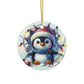 Penguin Ceramic Ornaments, 2-Side Print, (1pc, 3pcs, 5pcs, 10pcs)