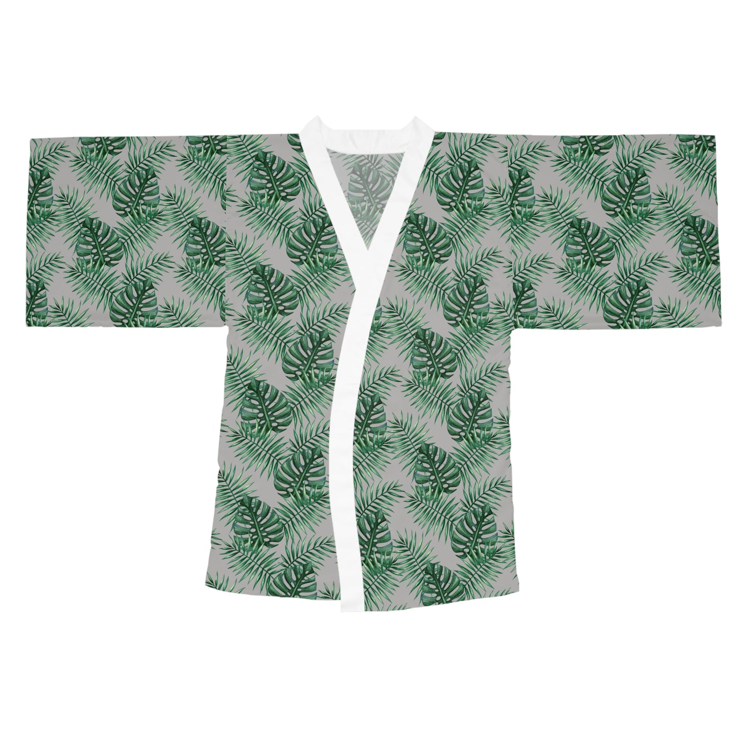 Grey Tropical Bliss Serenity Kimono Robe (AOP)