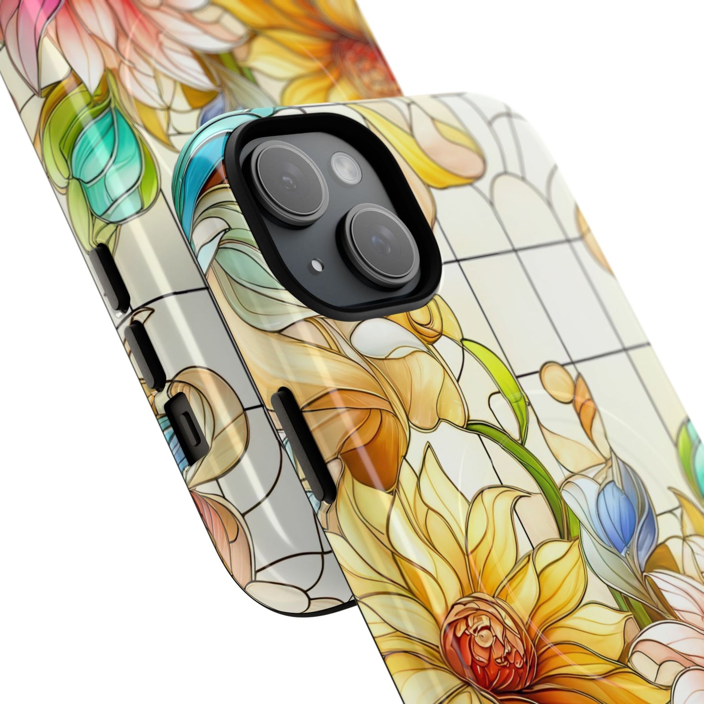 Floral Stained Glass Reverie Tough iPhone Magnetic Case, iPhone Cover, Protective Case, Flower Design, Gift for Her, Nature Lover