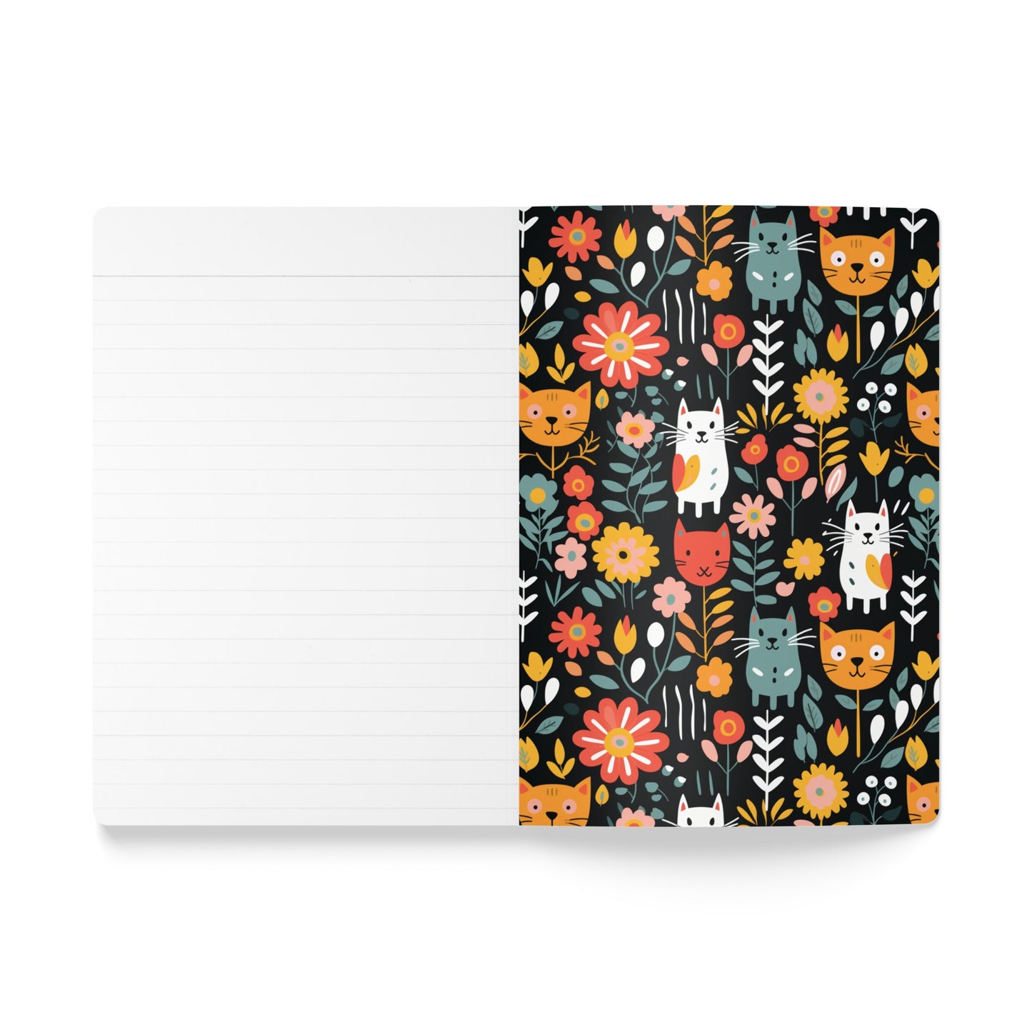 Whimsical Feline Garden Softcover Journal (With Inside Coloring Prints)