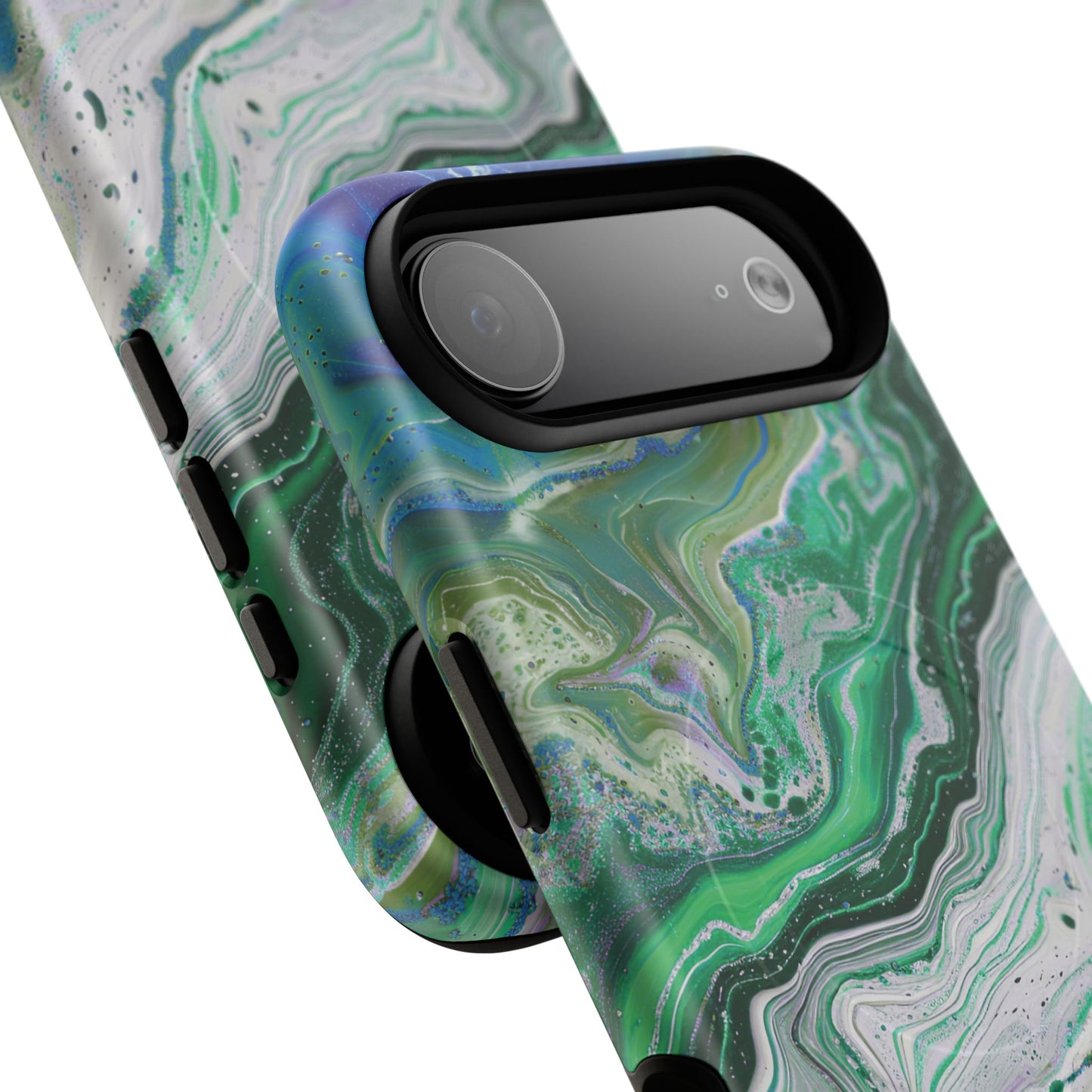 Marbled Tough iPhone Case, Magnetic Protector, Stylish Tech Accessory, Durable iPhone Cover, Unique Gift Idea