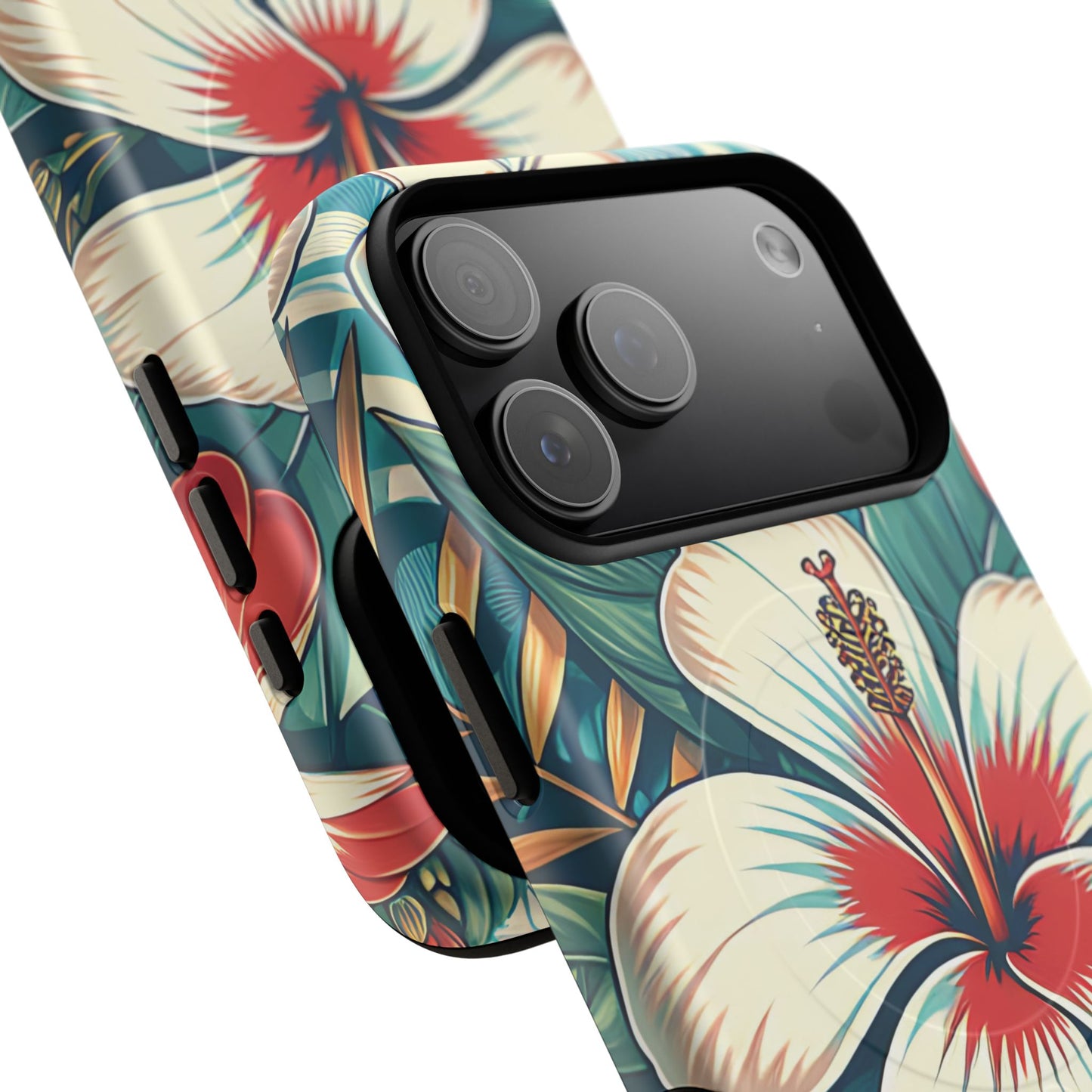 Tropical Hibiscus MagSafe® iPhone® Tough Case - Stylish Phone Protection Gift for Nature Lovers, Vibrant, Summer Vibes.