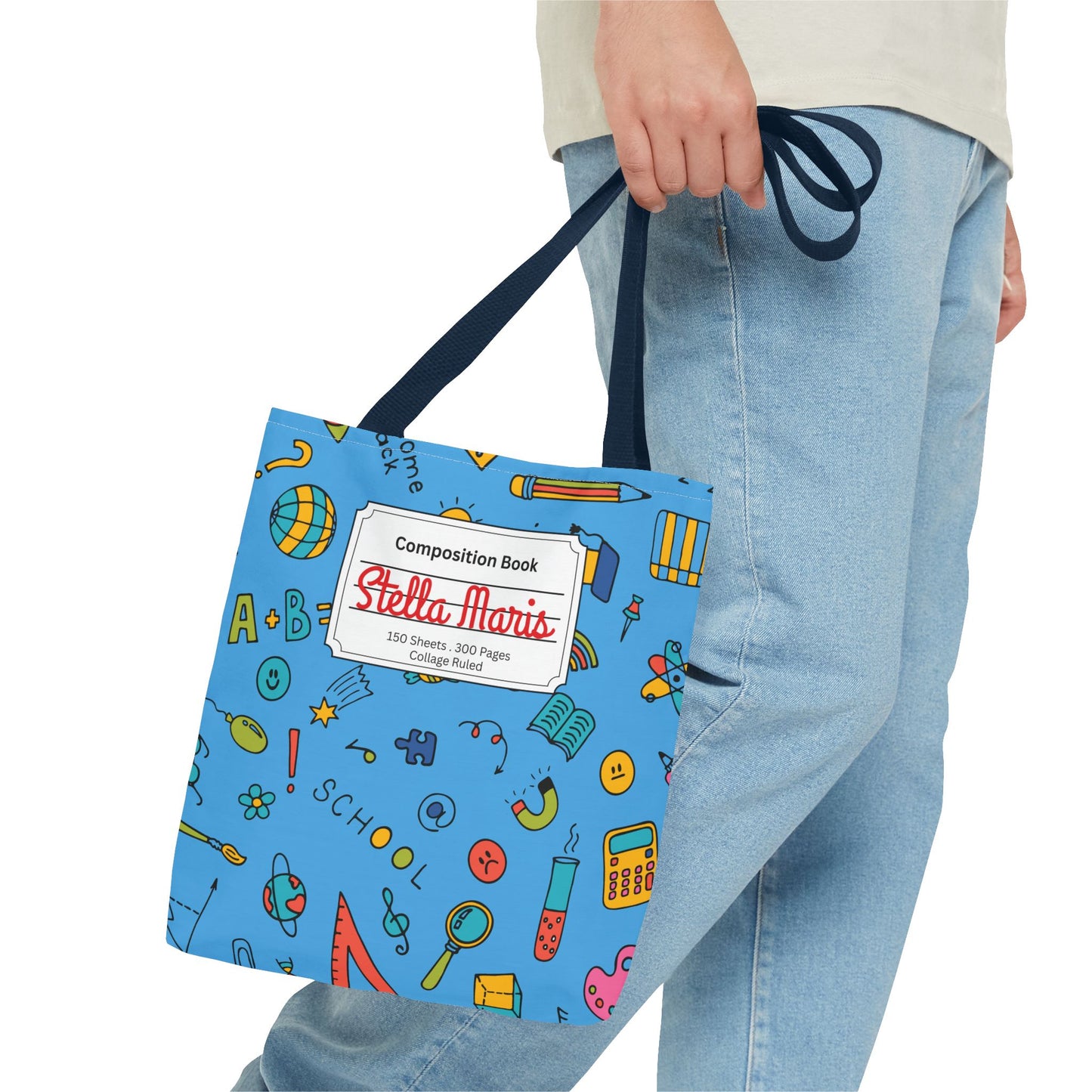 Personalized Classroom Couture Composition Book Inspired Tote Bag, Back to School Tote, Teacher Gift, Kids Bag, Custom Name Bag, Educational Accessories, Back to School Tote Bag.