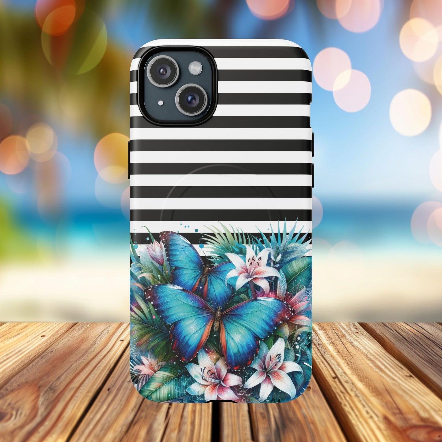 Wings of Wonder Tough iPhone Magnetic Case, Stylish Protection, Durable iPhone Cover, Butterfly Design Gift, Floral Case,Trendy Tech Accessory.