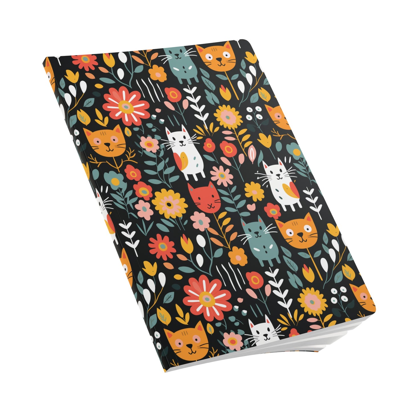 Whimsical Feline Garden Softcover Journal (With Inside Coloring Prints)