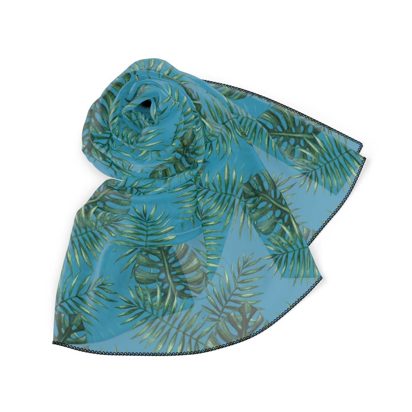 Turquoise Tropical Bliss Poly Scarf