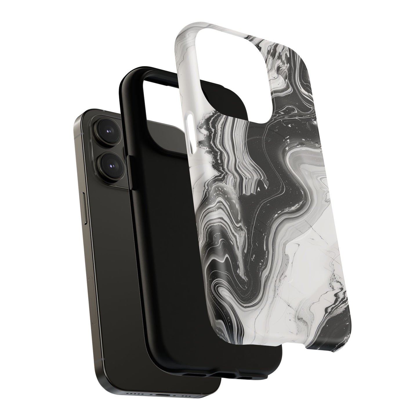 Black Marble Magnetic iPhone Case for Tough Protection, Stylish iPhone Mobile Accessory, Fashionable Gift, Unique Marble iPhone Design, Durable Smartphone Cover