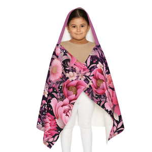 Blush Petals Snuggle Youth Hooded Towel