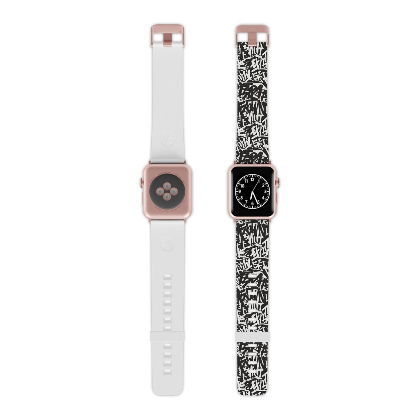 Urban Graffiti Trendy Apple Watch Band with Urban Design - Black and White Graffiti Style