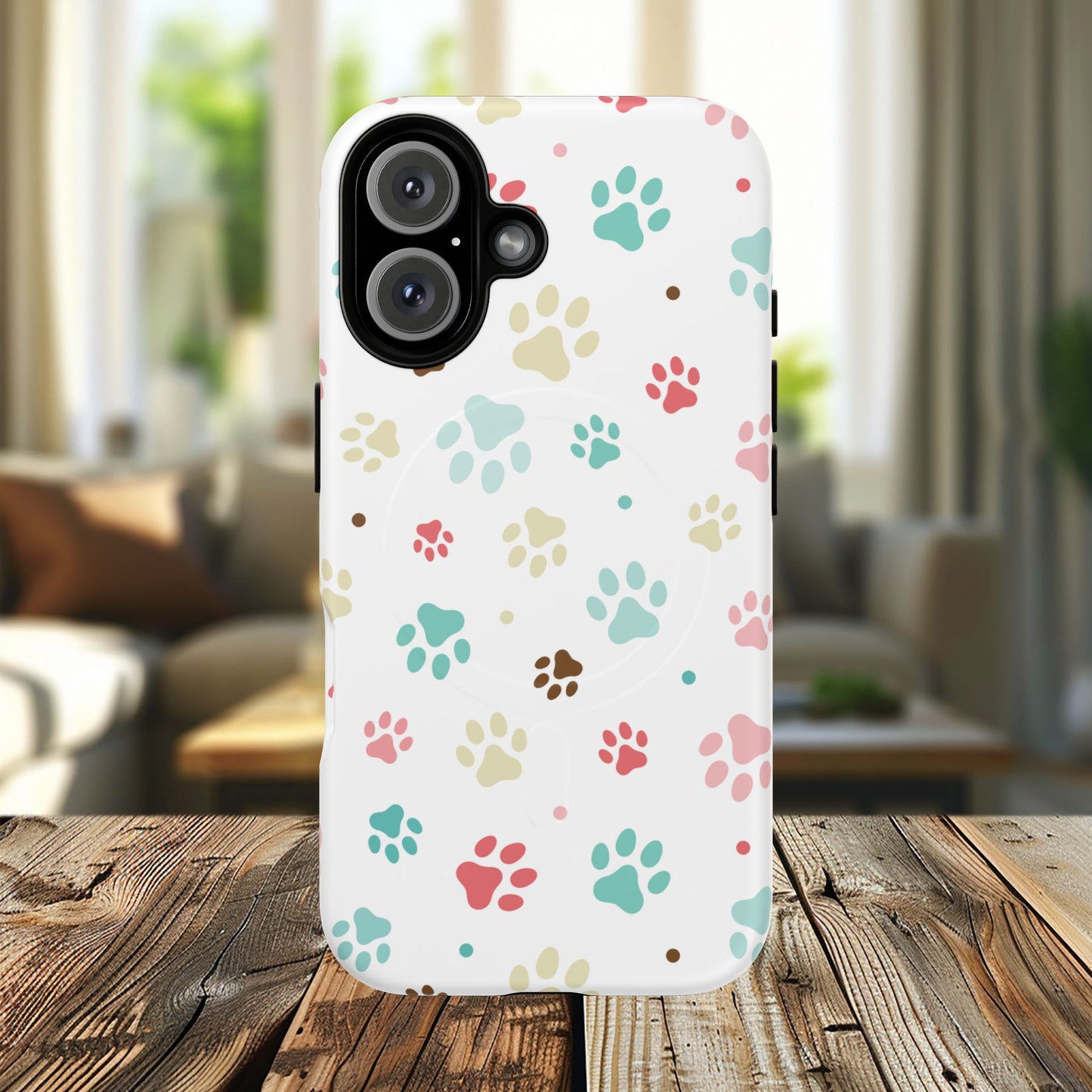 Pet Lover Magnetic iPhone Case - Cute Paw Print Design, Tough Magnetic Cases for Dog and Cat Owners, Gift for Animal Lovers