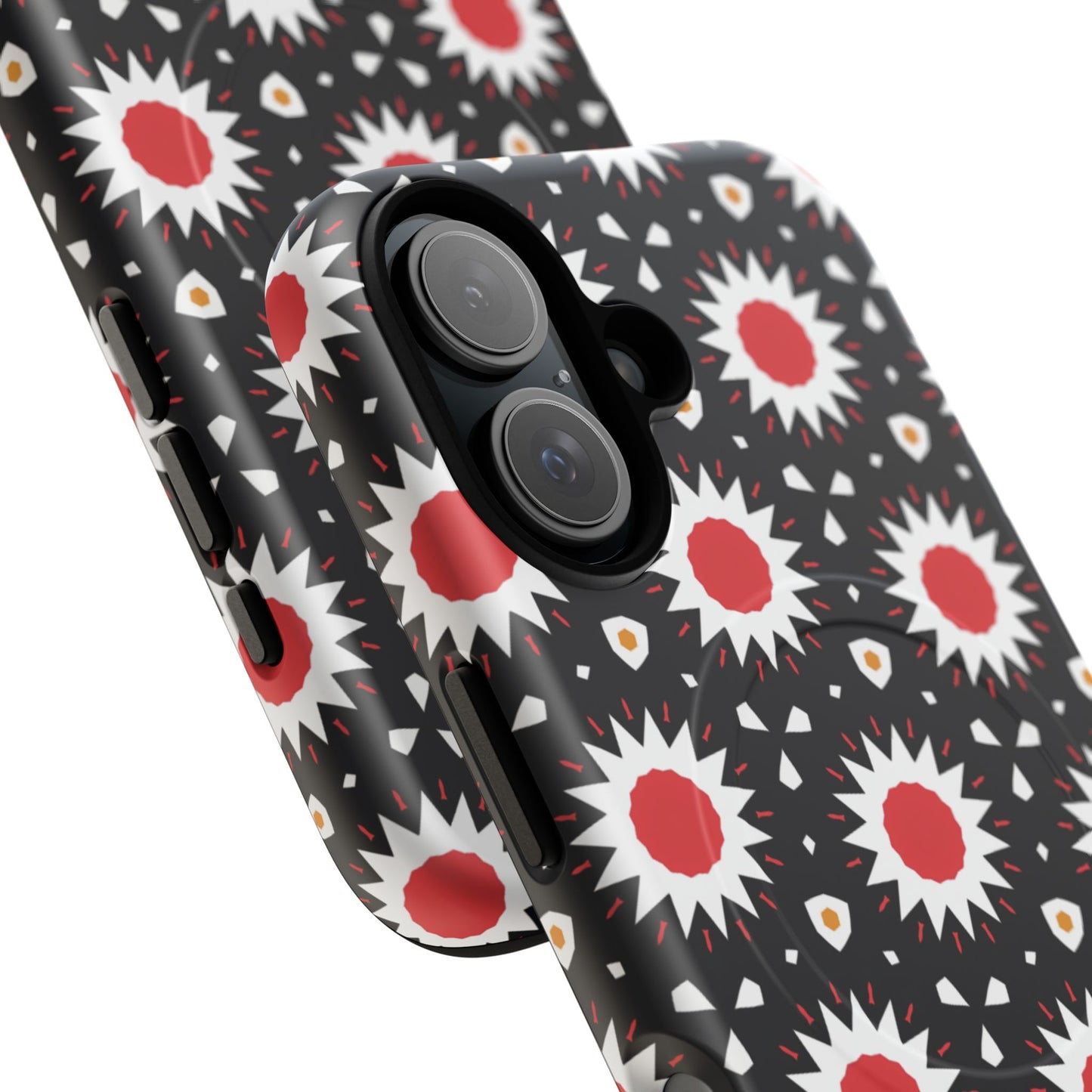 Crimson Spark Radiance Bold Floral Magnetic iPhone Cases, Stylish Tough Cases, Unique iPhone Accessories, Perfect Gift for Her, Trendy Tech Gear.