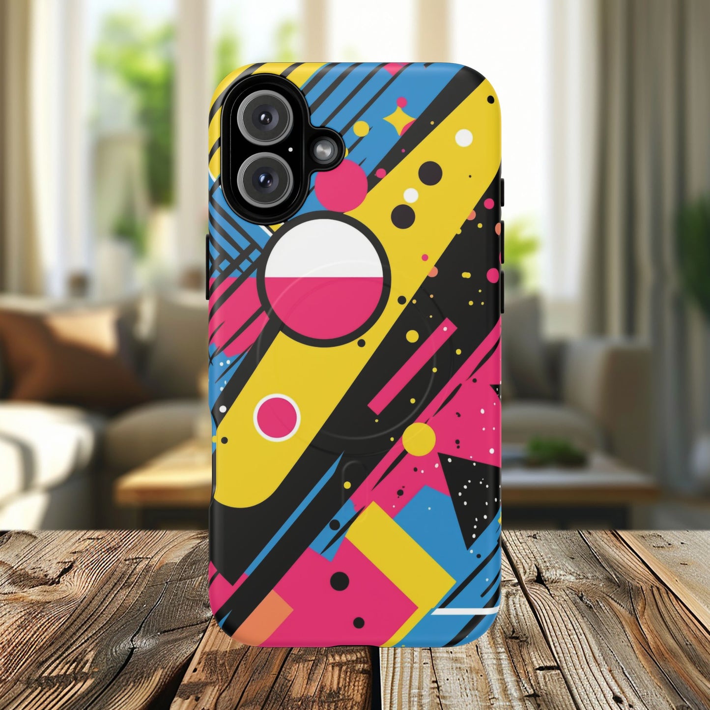 Electric Motion Mix iPhone Cases for Creative Souls | Tough iPhone Magnetic Cases, Stylish Protection, Unique iPhone Accessories, Gift for Art Lovers, Retro Vibes