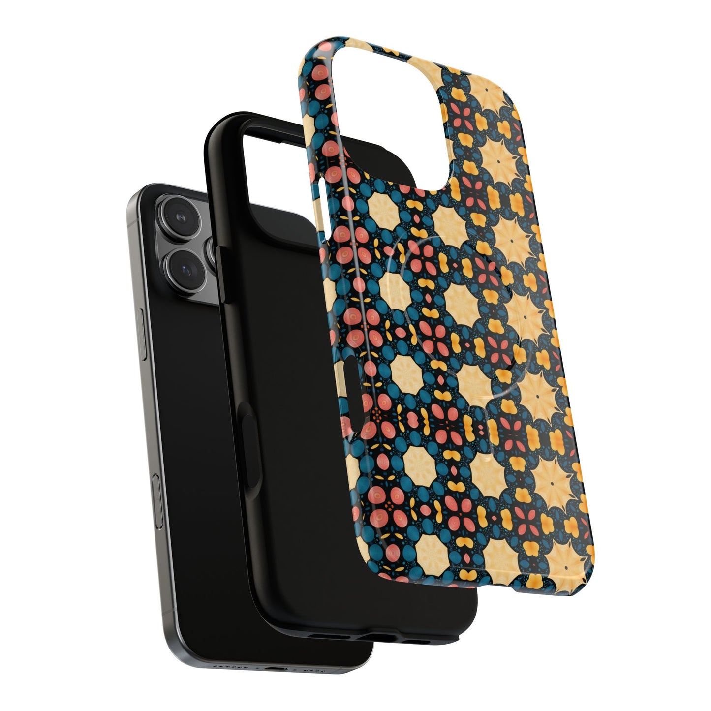 Celestial Spice Tiling Colorful Tough Magnetic iPhone Case, Unique iPhone Cover, Artistic Mobile Shell, Durable Design Accessory, Trendy Gift Idea, MagSafe® iPhone Case.