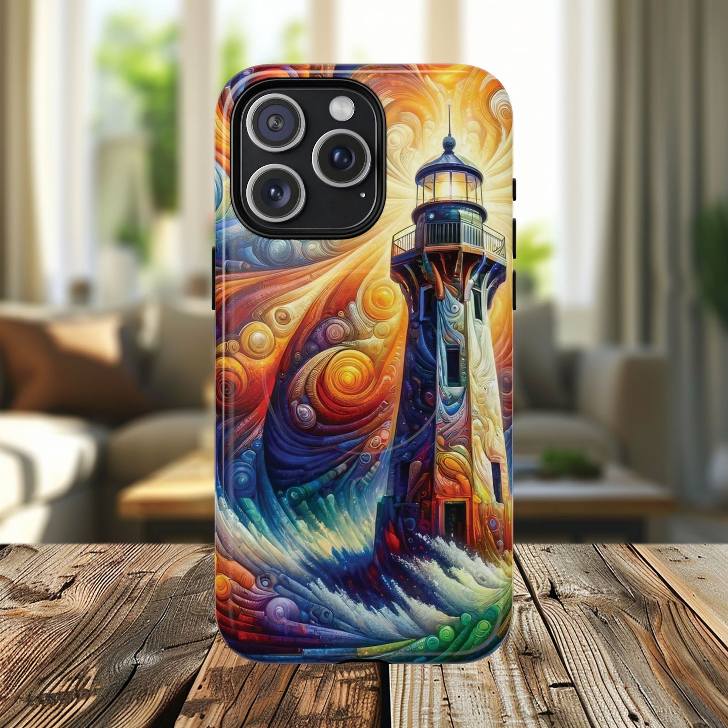 Vibrant Lighthouse Magnetic iPhone Case, Durable Protection for Everyday Adventure, Gift for Nature Lovers, Colorful iPhone Cover