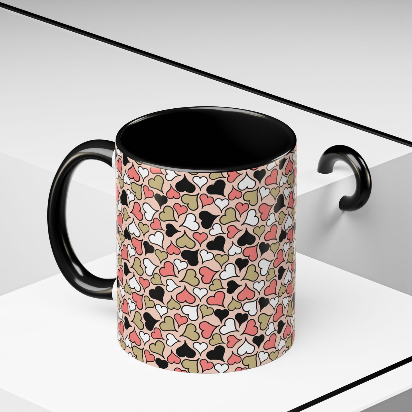 Colorful Heart Pattern Coffee Mug - Perfect Gift for Love & Friendship