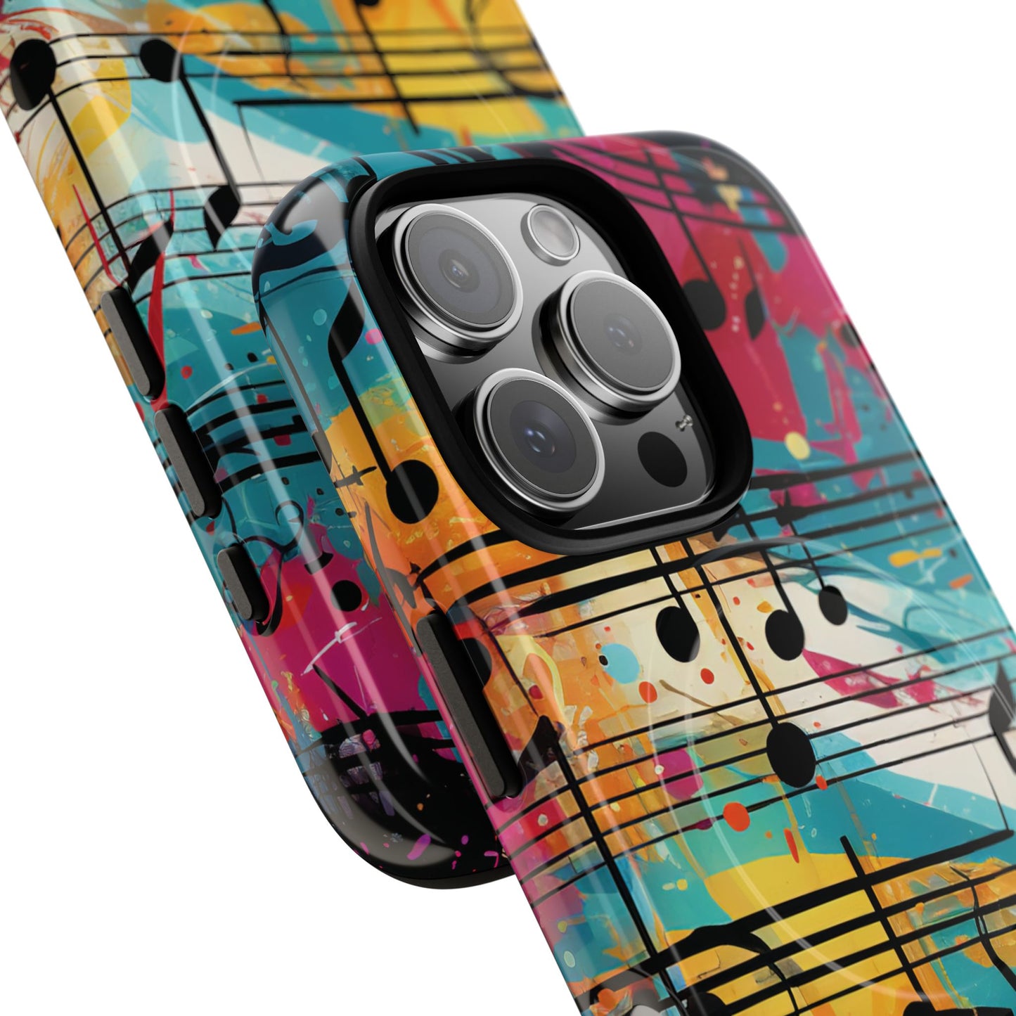 Vibrant Music Note Phone Case, Tough Magnetic Case, Music Lover Gift, Colorful Phone Accessory, Customizable Phone Cover, Unique Gift Idea