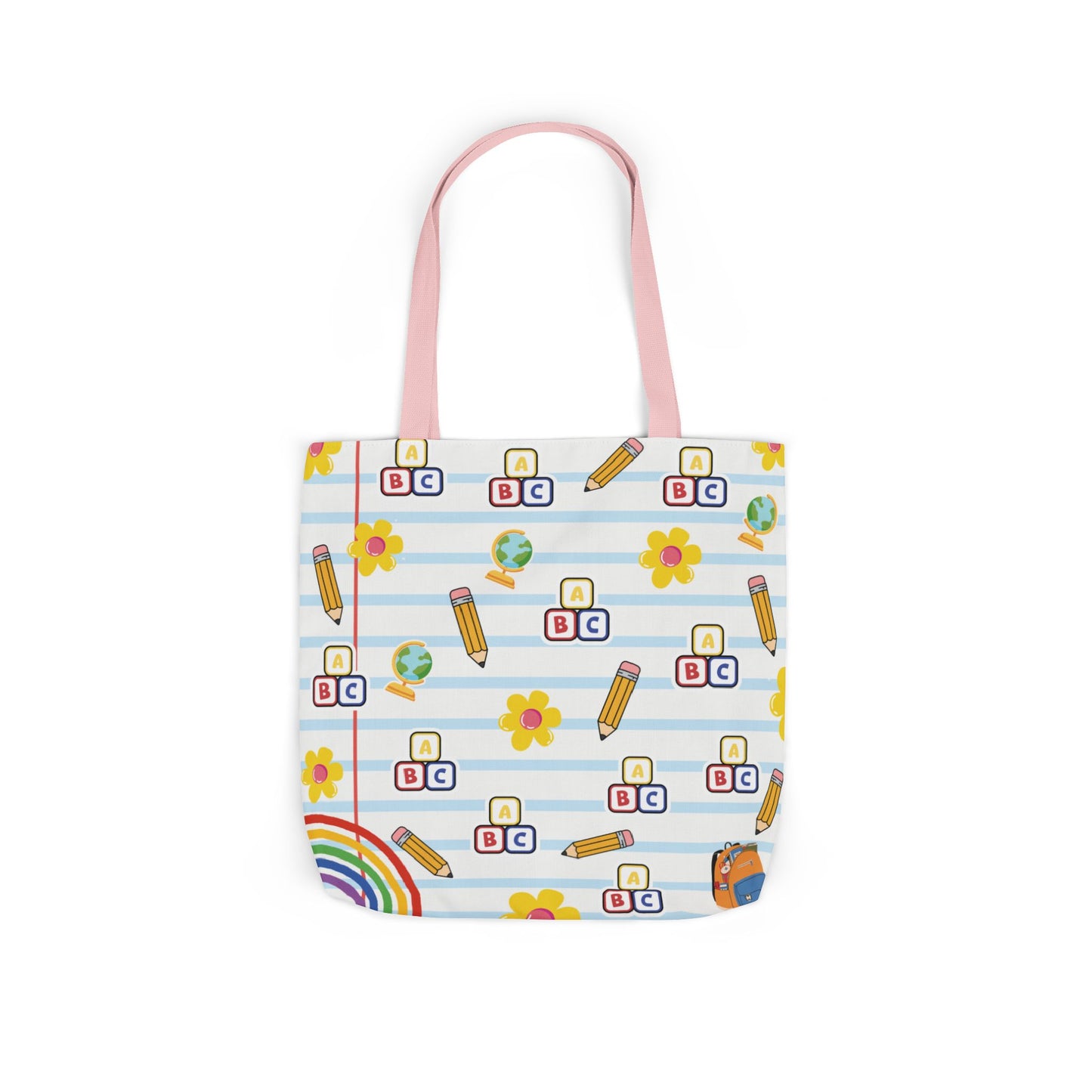 Personalized White Schoolyard Chic Composition Book Inspired Canvas Tote Bag with Colorful Straps, Cute School Bag, Eco-Friendly Tote, Back to School Shopping Bag, Teacher Gift Idea