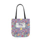 Personalized Purple Doodle Daydream Composition Book Inspired Canvas Tote Bag with Colorful Straps, Cute School Bag, Eco-Friendly Tote, Back to School Shopping Bag, Teacher Gift Idea