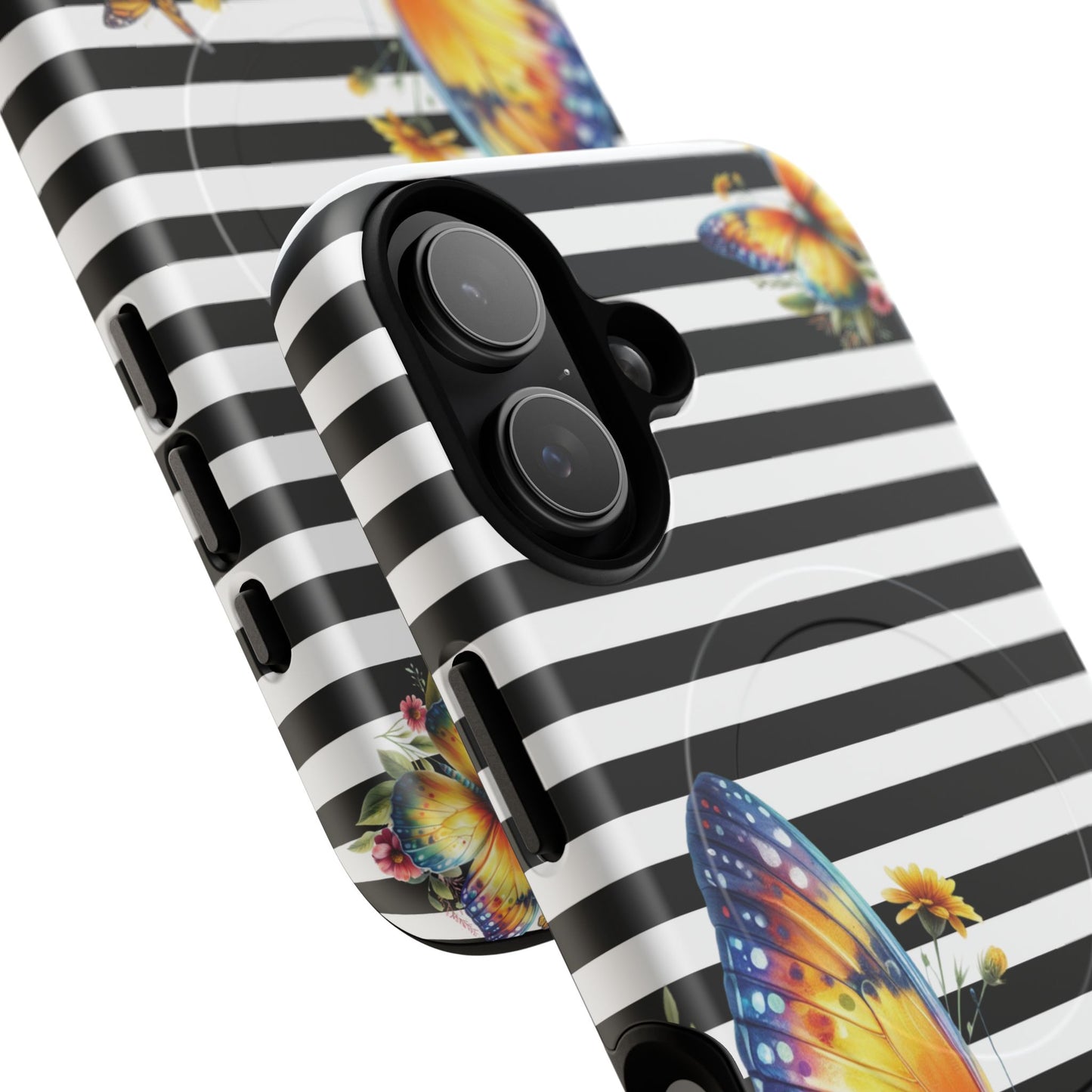 Botanic Flight Tough iPhone Magnetic Cases, Floral iPhone Cover, Stylish Tech Accessory, Gift for Nature Lovers, Butterfly Design, Unique Phone Protector