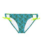 Blue Tropical Bliss Loop Tie Side Bikini Bottom (AOP)