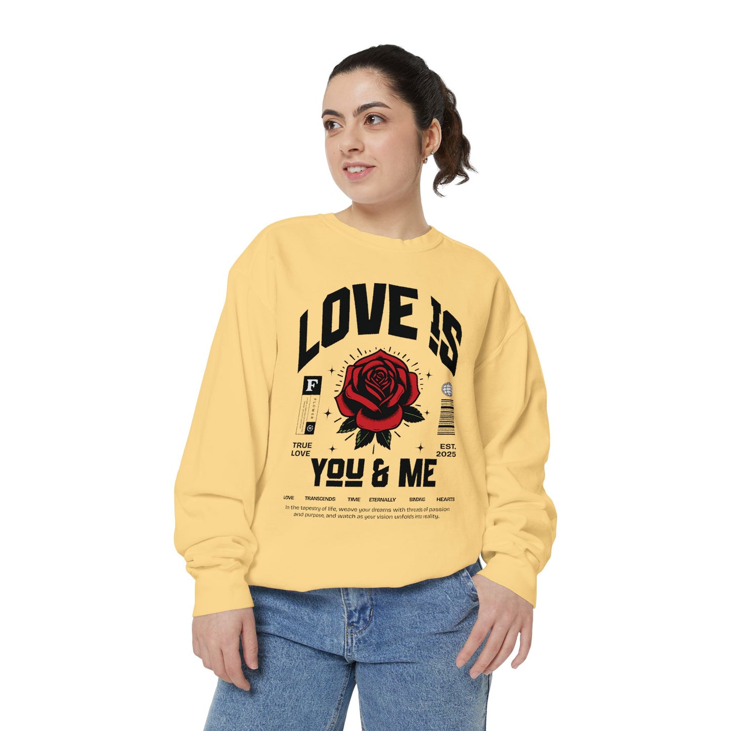 You and Me Valentines Unisex Comfort Colors Garment-Dyed Sweatshirt