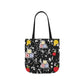 Personalized Black Composition Book Inspired Canvas Tote Bag with Colorful Straps, Cute School Bag, Eco-Friendly Tote, Back to School Shopping Bag, Teacher Gift Idea