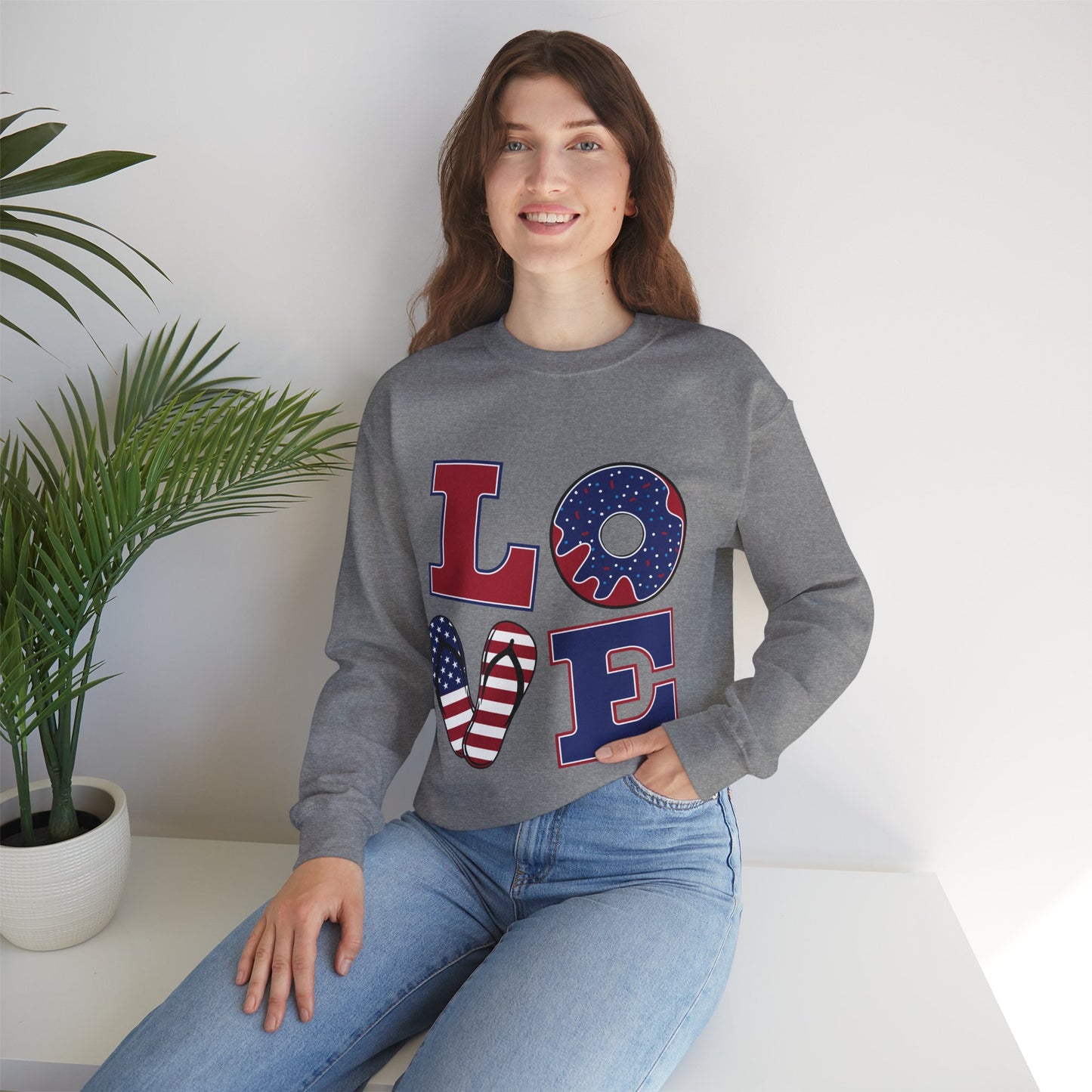 Patriotic LOVE Unisex Heavy Blend™ Crewneck Sweatshirt