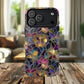 Chromatic Bloom Tough iPhone Magnetic Case, Tough iPhone Cover, Floral iPhone Accessory, Birthday Gift, Elegant Tech Decor, MagSafe Stained Glass Pattern.