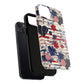 Patriotic Floral Phone Case, Tough Magnetic Cases, American Flag Design, Gift for Her, Independence Day Accessories