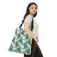 White Tropical Bliss Adjustable Tote Bag (AOP)