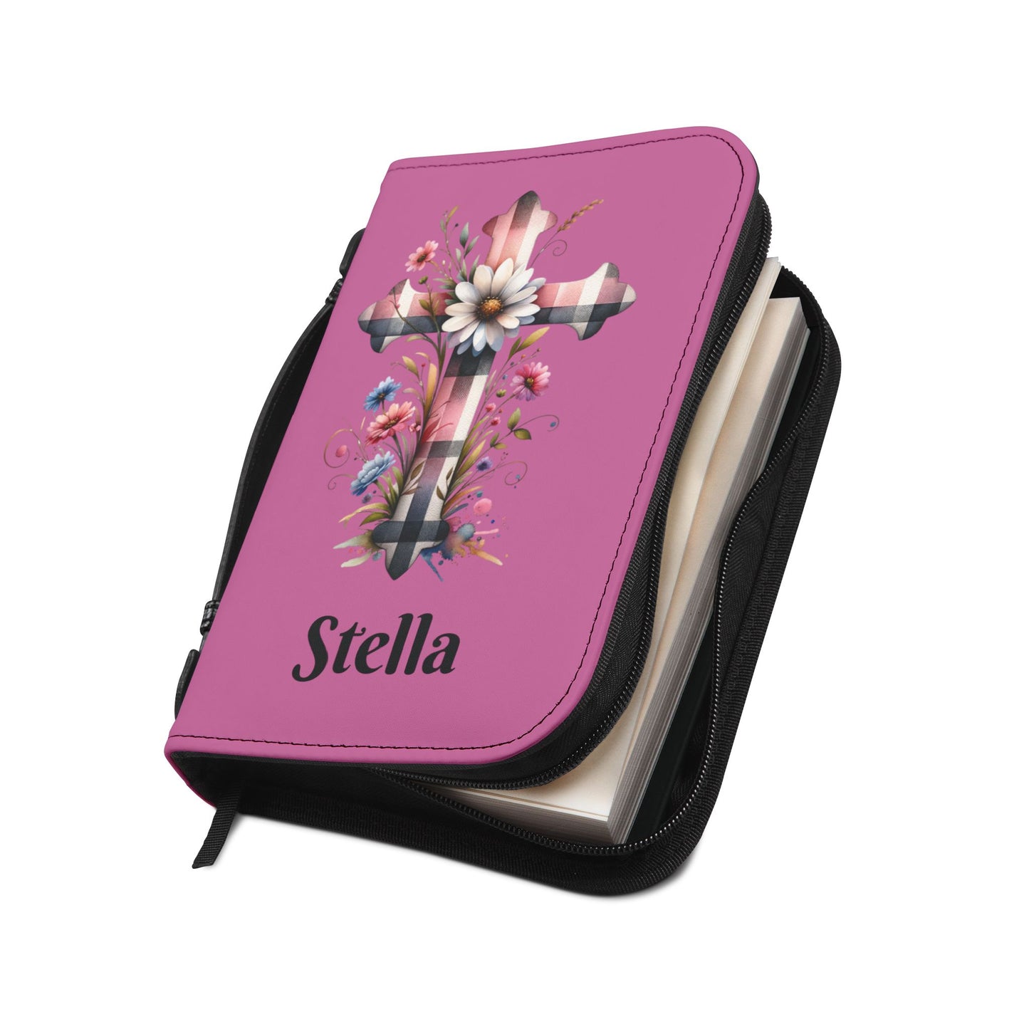 Personalized Floral Cross Bible Cover - Trust in the Lord Design| Baptism | Christening | Anniversary | Birthday Gifts.
