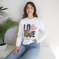 Love Always Gildan Crewneck Sweatshirt - Floral Design for Couples