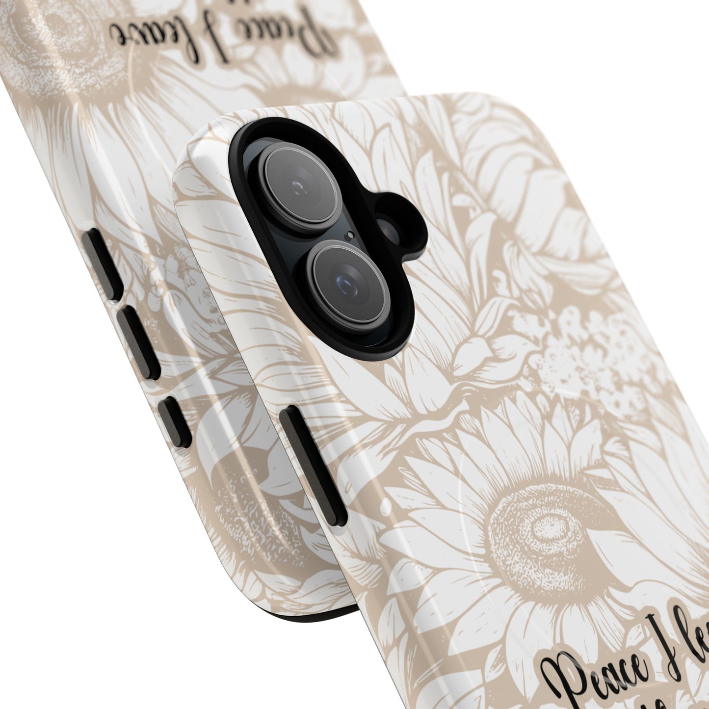 Peace I Leave with You John 14:27,Tough iPhone Magnetic MagSafe® Case Scripture, Sunflower Bible Verse,  iPhone® 13,  14, iPhone 15, iPhone 16, 17, Pro, Pro Max, Plus Cases.