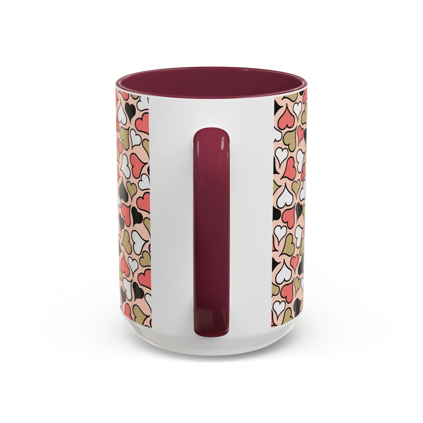 Heart Patterned Coffee Mug - Colorful Love Design, Perfect for Gifts & Celebrations