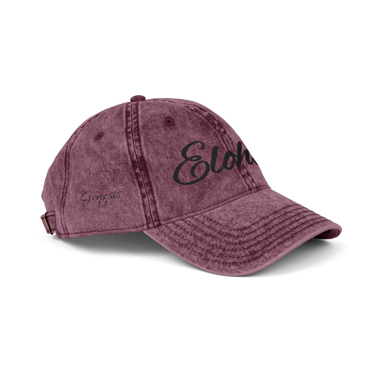 Vintage Embroidered Dad Cap with 'ELOHIM GENESIS 1:1' - Stylish Casual Hat, Gift for Him/Her, Summer Accessory, Trendy Streetwear, Spiritual Fashion