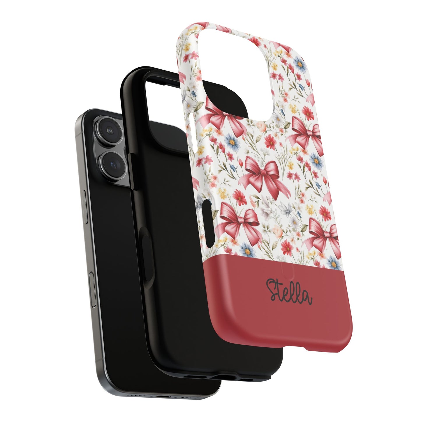 Personalized Rosette Coquette Floral Phone Case - Tough MagSafe® Magnetic Cases, Protective Cover, Stylish Tech Accessory, Gifts for Her