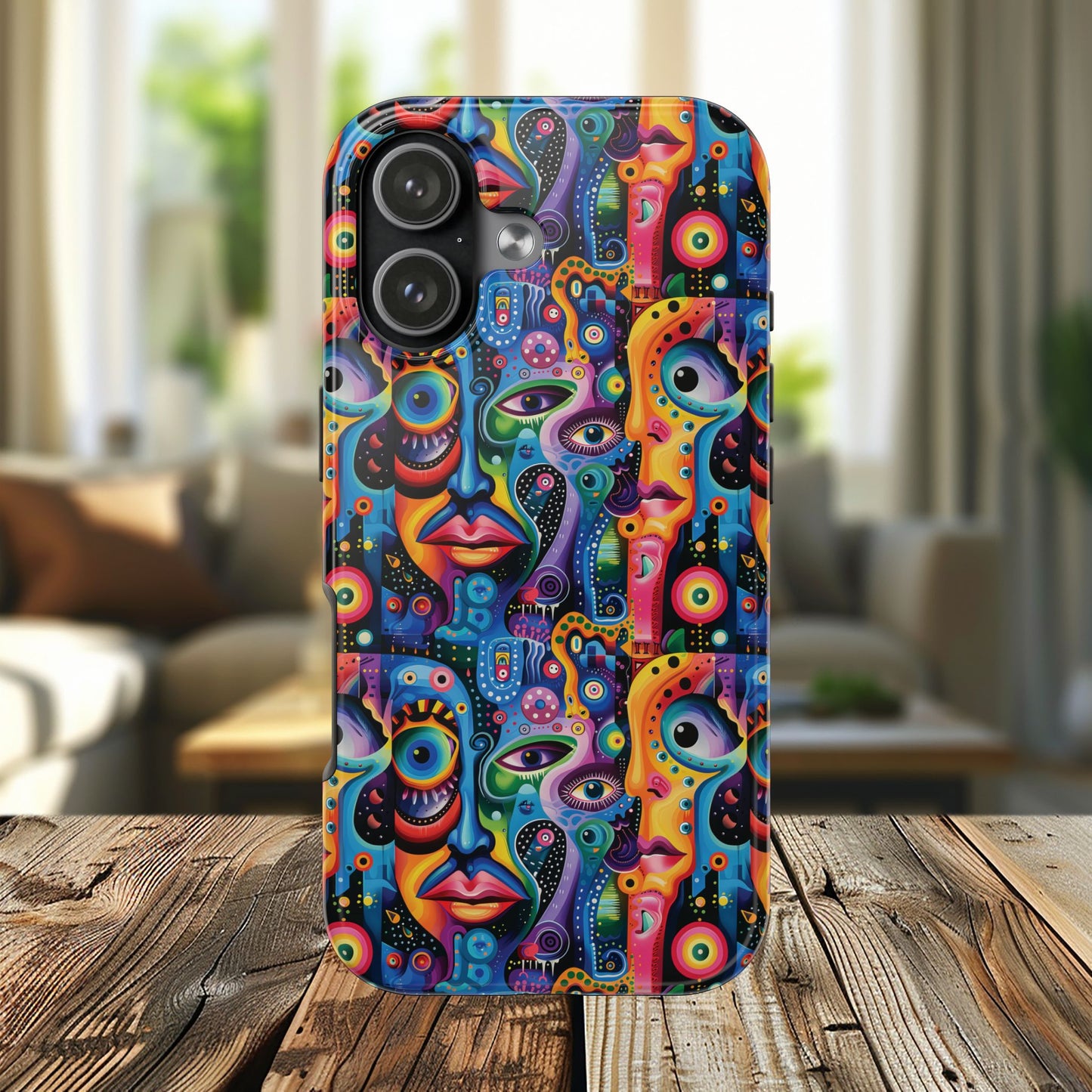 Psychedelic Visions Vibrant Art iPhone and Samsung Phone Case - Stylish Tough Case for Artists & Creatives.