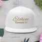 'ELOHIM, GENESIS 1:1'  Embroidered 5 Panel Trucker Cap | Casual Style Hat, Adjustable, Unisex, Perfect Gift for Outdoors, Festivals, Daily Wear