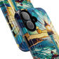 Stained Glass Lighthouse Phone Case - Tough Magnetic Cases, Unique Gifts for Nature Lovers, Beach Vibes, Travel Accessories, Coastal Decor
