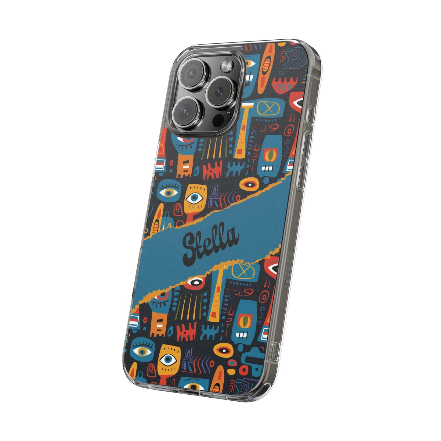 Phone Case — Colorful Abstract Faces Clear Impact-Resistant Case