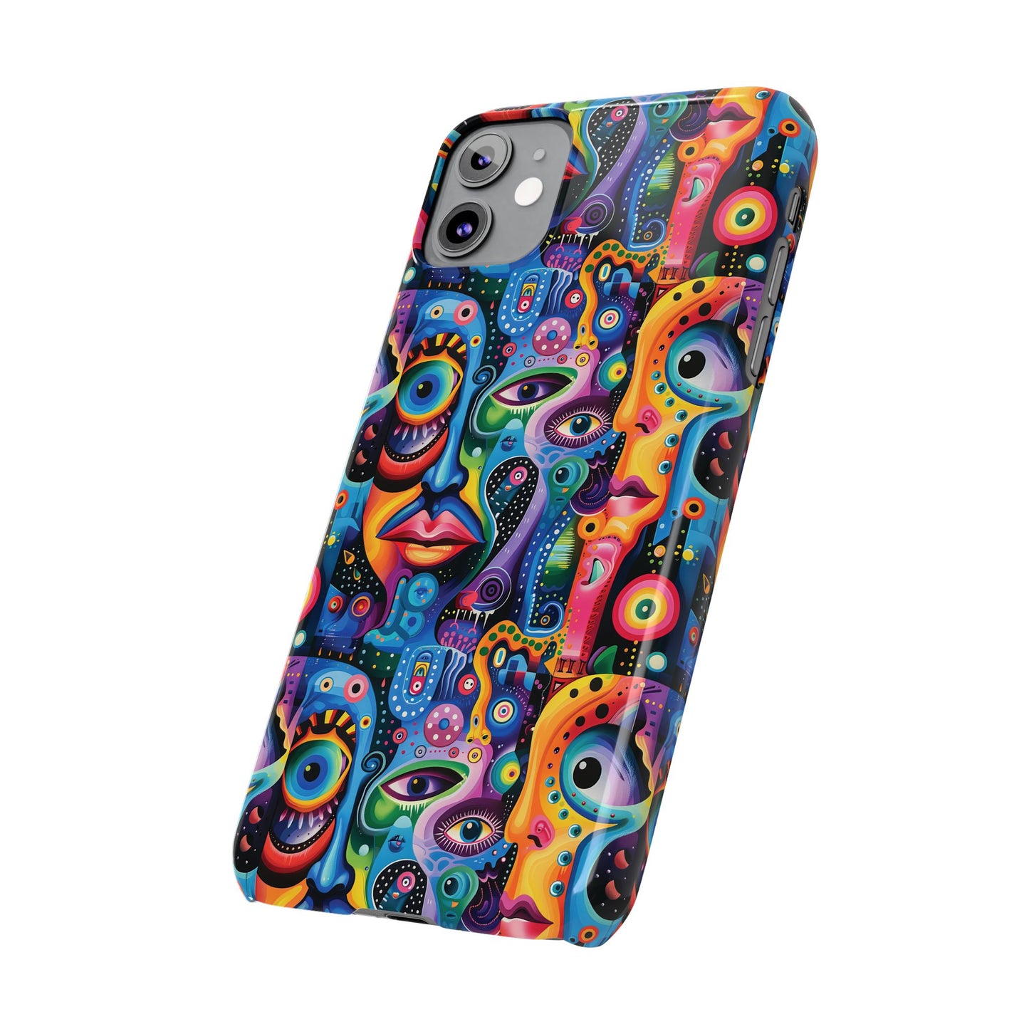 Psychedelic Visions Slim iPhone Case - Vibrant Design for Artistic Souls