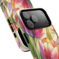 Tulip Glow Tough iPhone Magnetic Case, Floral Design, Spring Gift, Durable Protection, Smartphone Accessories, MagSafe Accessories, Stained Glass Tulip Gift