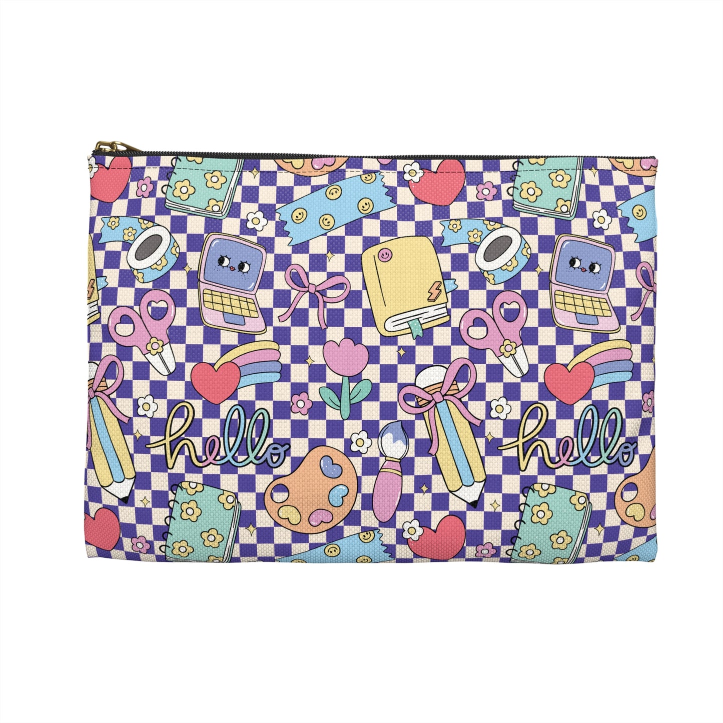 Personalized Purple Doodle Daydream Composition Book Inspired Accessory Pouch, Kids School Supplies, Classroom Organizer, Teacher Gift, Fun Stationery Case, Back to School