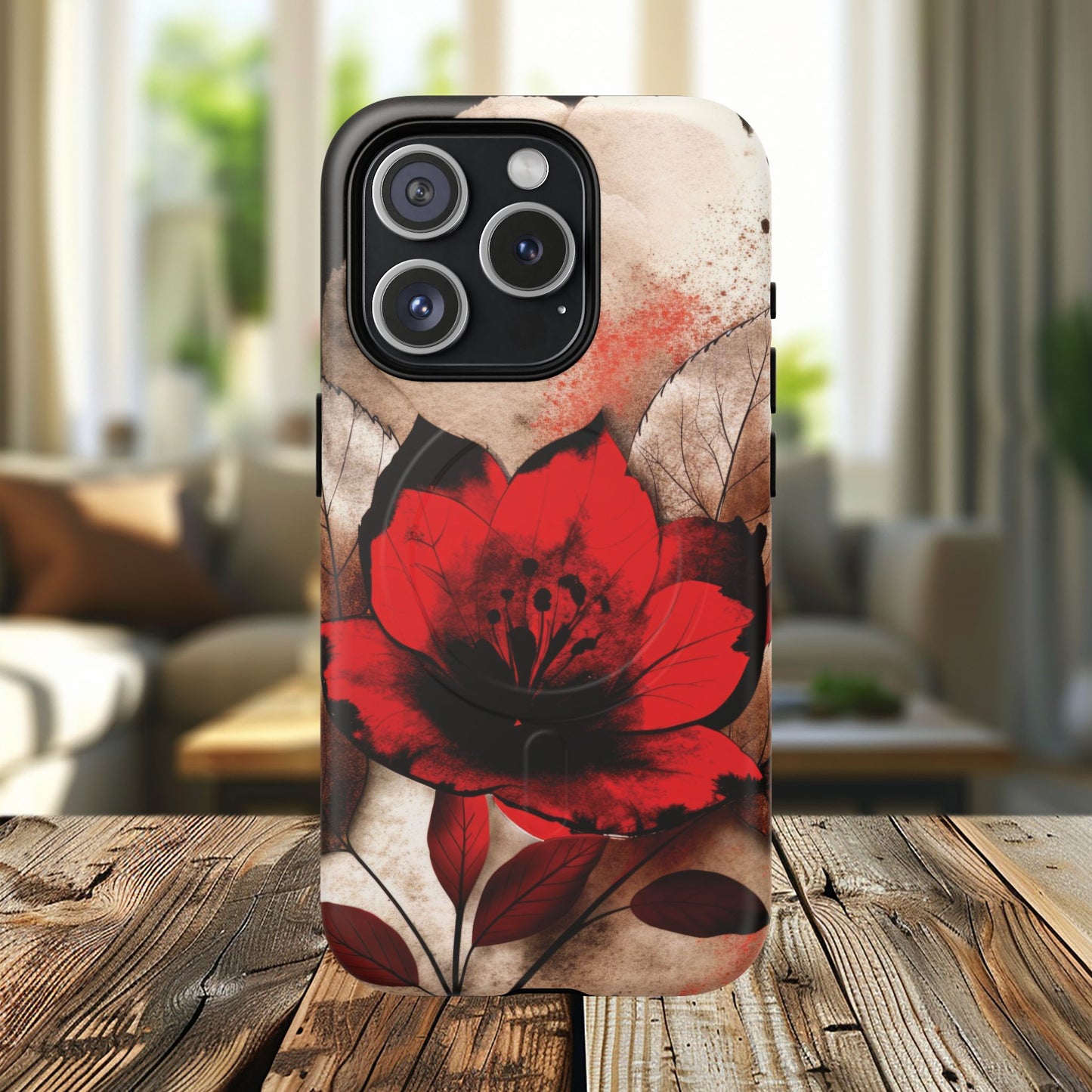 Velvet Petal Storm Tough iPhone Magnetic Cases - Stylish Protection for Your Device, Gift for Nature Lovers, Ideal for Birthdays, Holidays