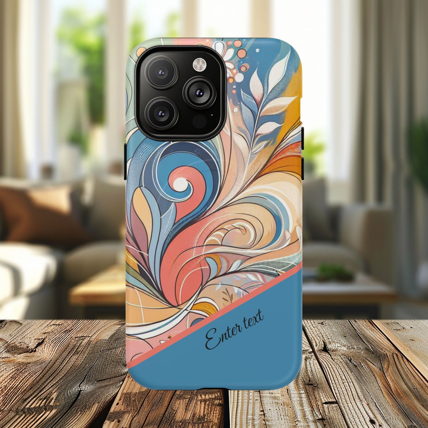 Personalized Sunset Garden Whirl Tough iPhone Magnetic Case for iPhone, Artistic Phone Cover, Durable Protection, Gifts for Her, Unique Style