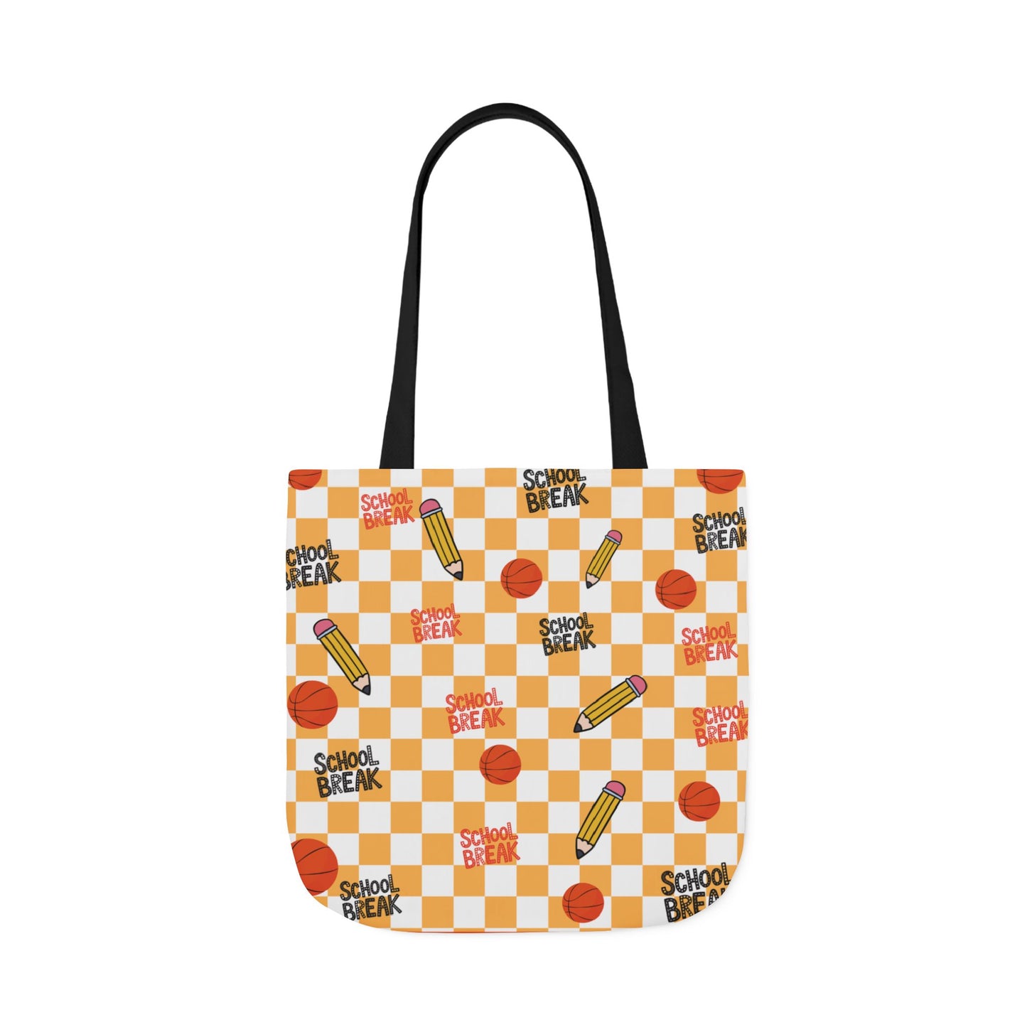 Personalized Orange Schoolyard Chic Composition Book Inspired Canvas Tote Bag with Colorful Straps, Cute School Bag, Eco-Friendly Tote, Back to School Shopping Bag, Teacher Gift Idea