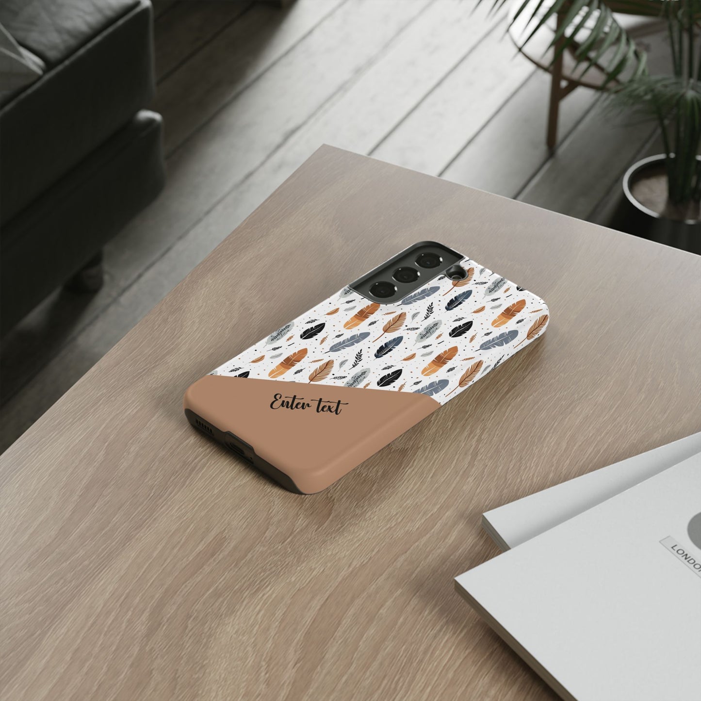 Personalized Whispering Feathers Tough Case — Dark Feather Protective Phone Case for Samsung & Google